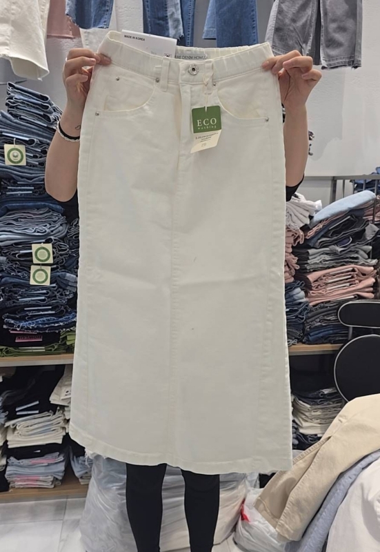 韓 素色棉質長裙 3色