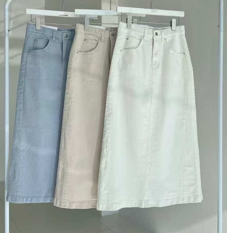 韓 素色棉質長裙 3色