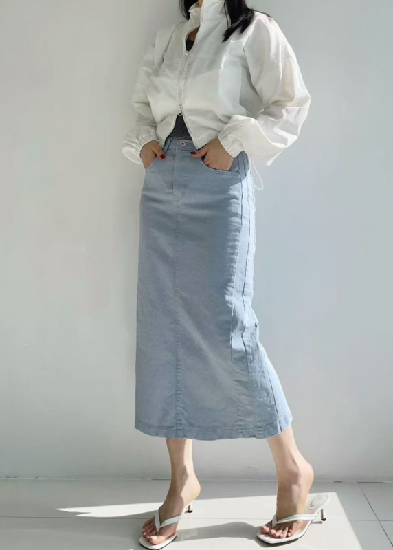 韓 素色棉質長裙 3色