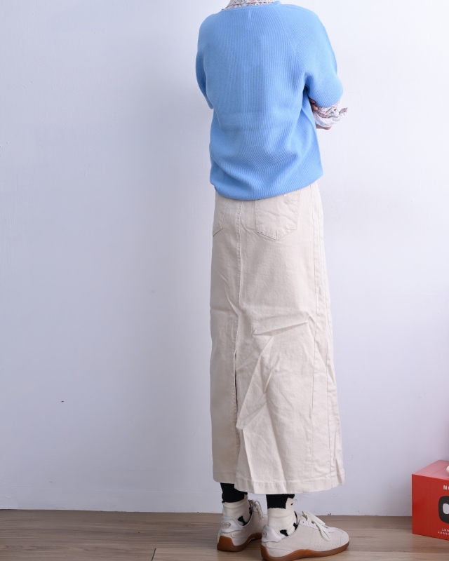 韓 素色棉質長裙 3色