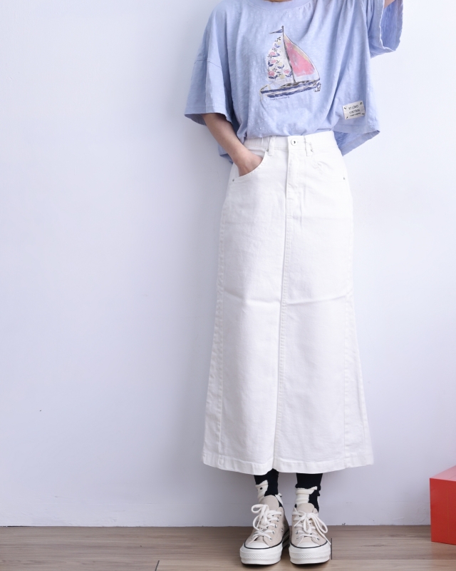 韓 素色棉質長裙 3色