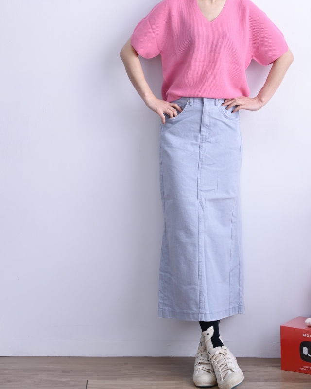 韓 素色棉質長裙 3色