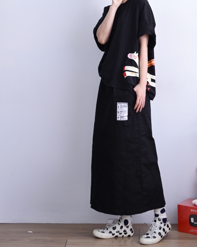韓 貼布棉長裙 3色 size