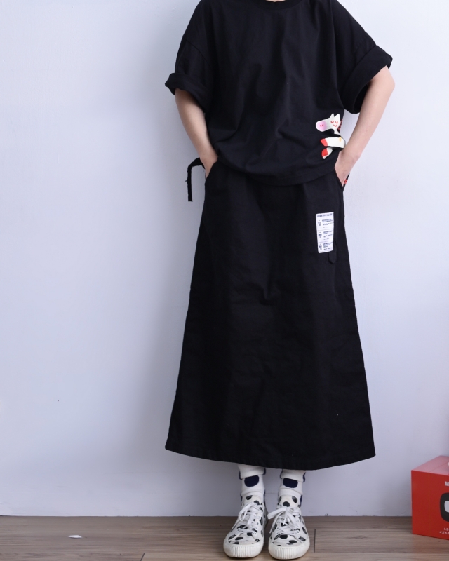 韓 貼布棉長裙 3色 size