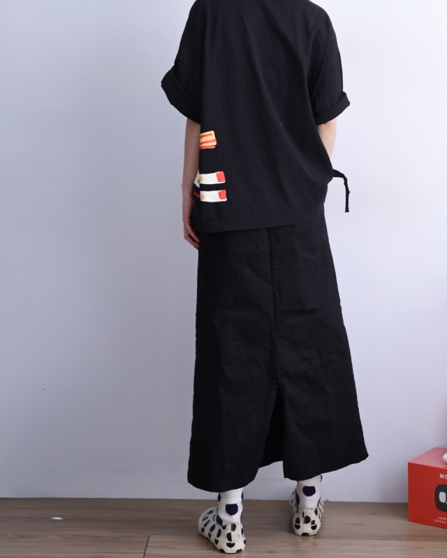 韓 貼布棉長裙 3色 size