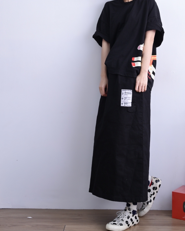 韓 貼布棉長裙 3色 size