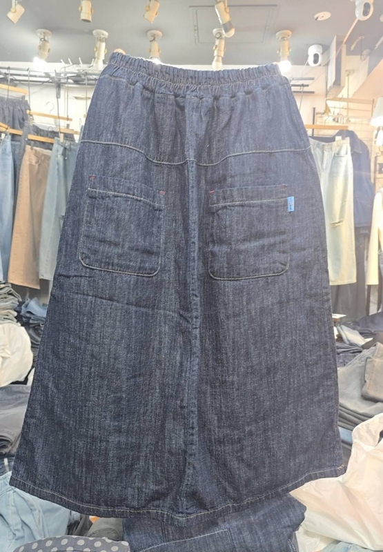 韓 方口袋深牛仔裙 size