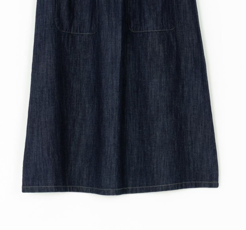 韓 方口袋深牛仔裙 size