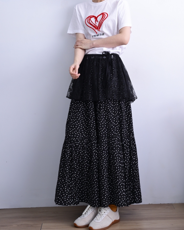 韓 小碎花長裙 size