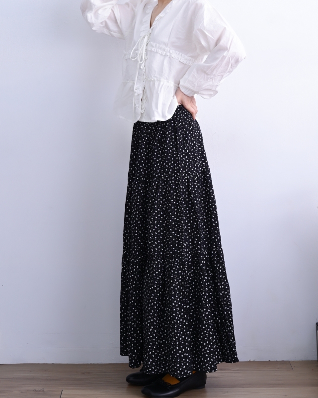 韓 小碎花長裙 size