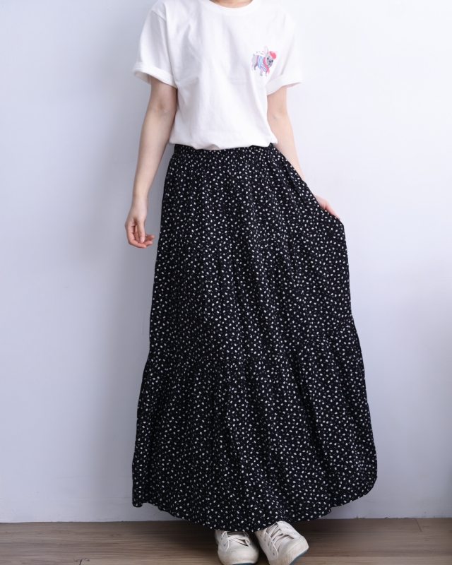 韓 小碎花長裙 size