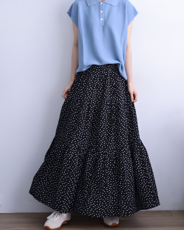 韓 小碎花長裙 size