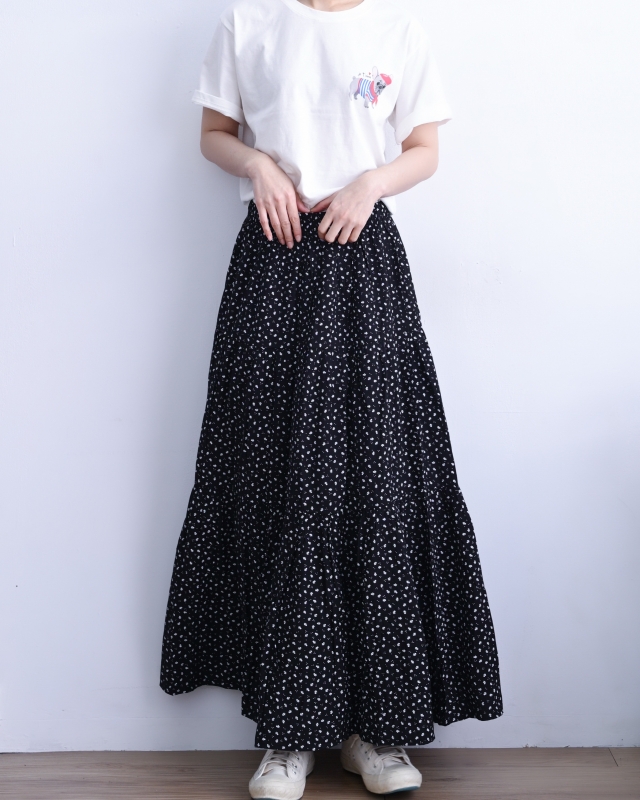 韓 小碎花長裙 size