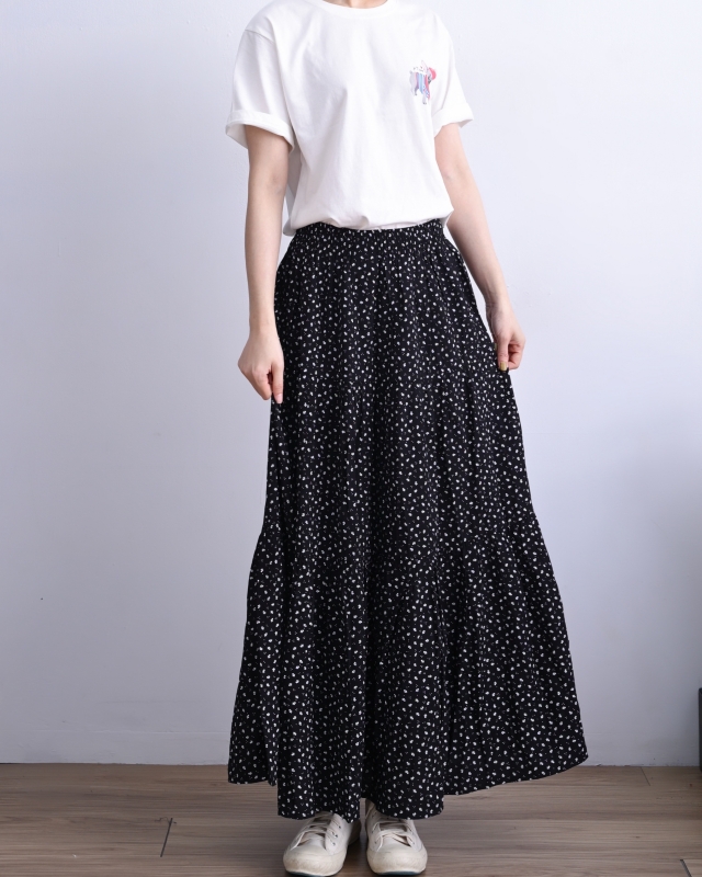 韓 小碎花長裙 size