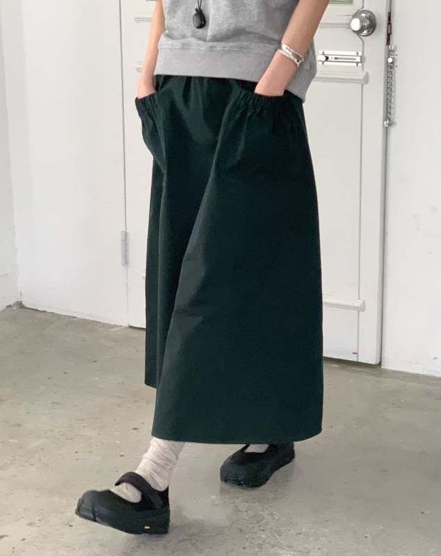 韓 鬆緊口袋長裙 3色 size