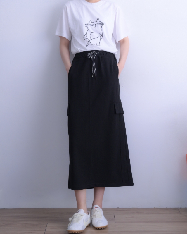 韓 綁帶口袋長裙 2色 size