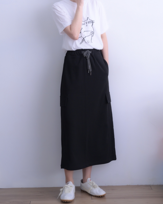 韓 綁帶口袋長裙 2色 size