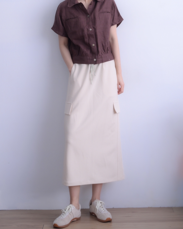 韓 綁帶口袋長裙 2色 size