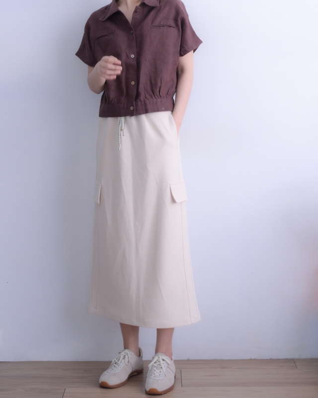 韓 綁帶口袋長裙 2色 size