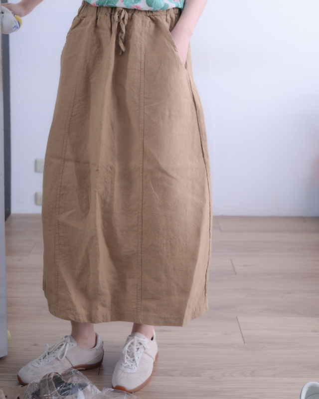 韓 綁帶棉麻長裙 3色 size