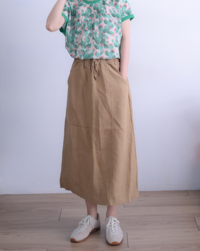 韓 綁帶棉麻長裙 3色 size