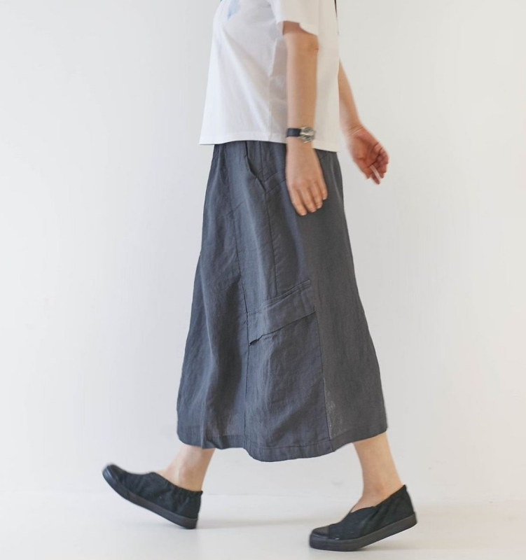 韓 低大口長裙 3色 size