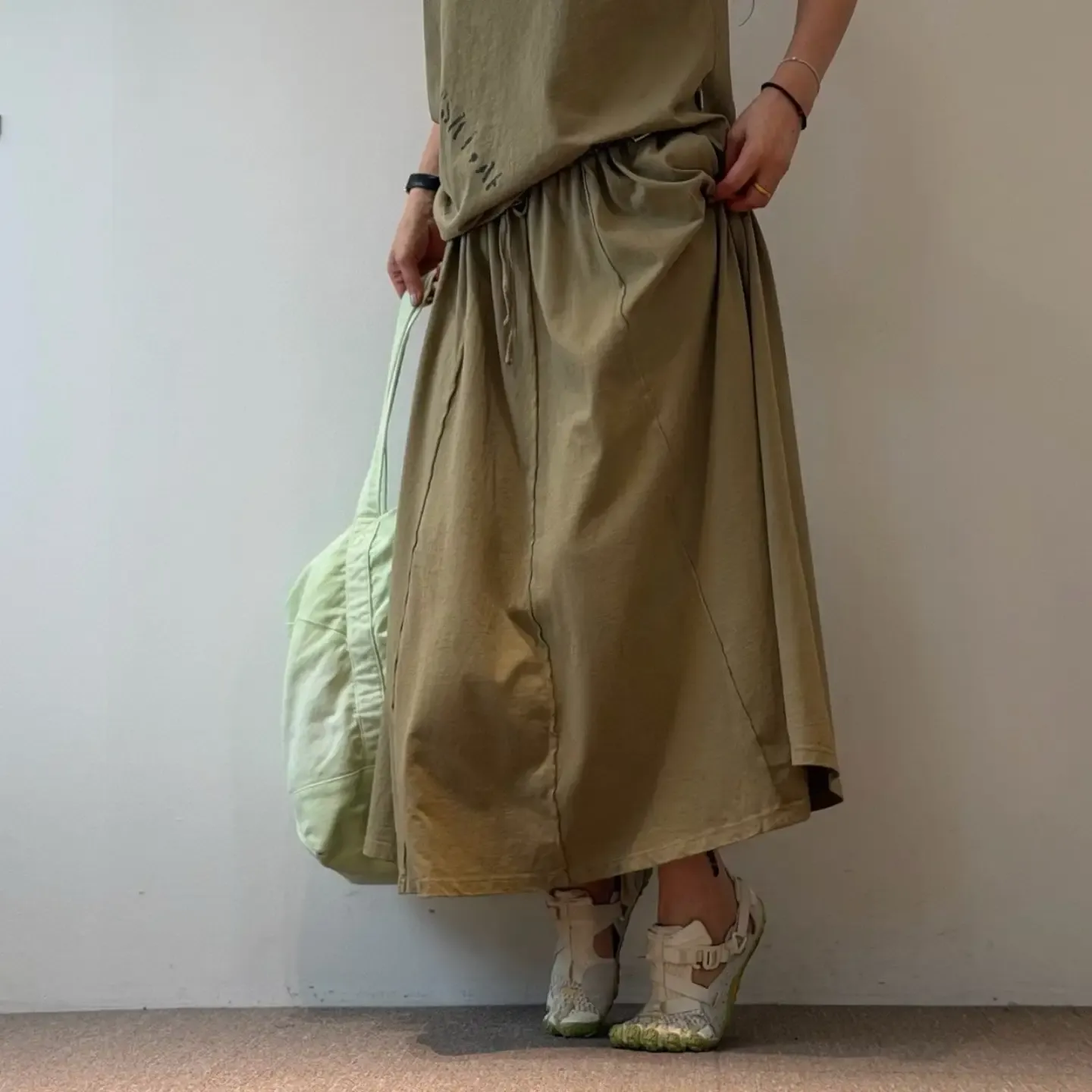 韓 綁帶棉質長裙 4色