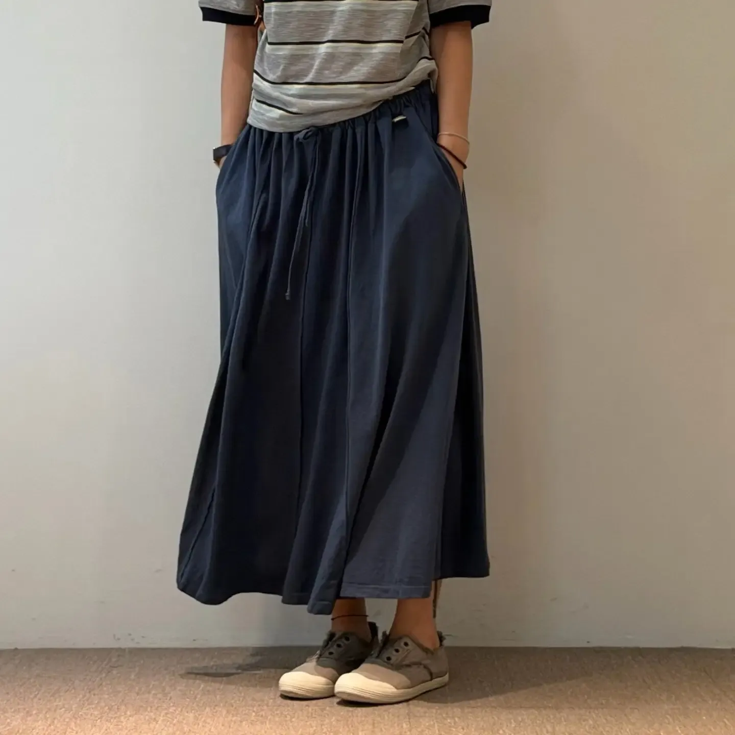 韓 綁帶棉質長裙 4色