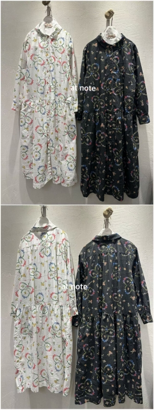 韓 繽紛小花長洋 2色