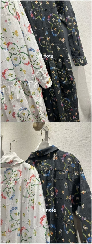 韓 繽紛小花長洋 2色