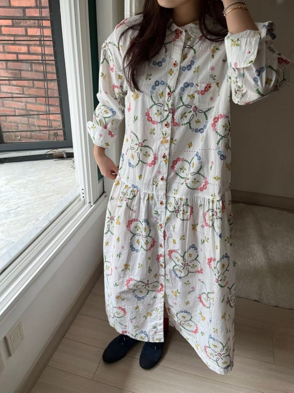 韓 繽紛小花長洋 2色