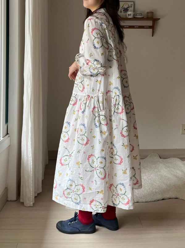 韓 繽紛小花長洋 2色