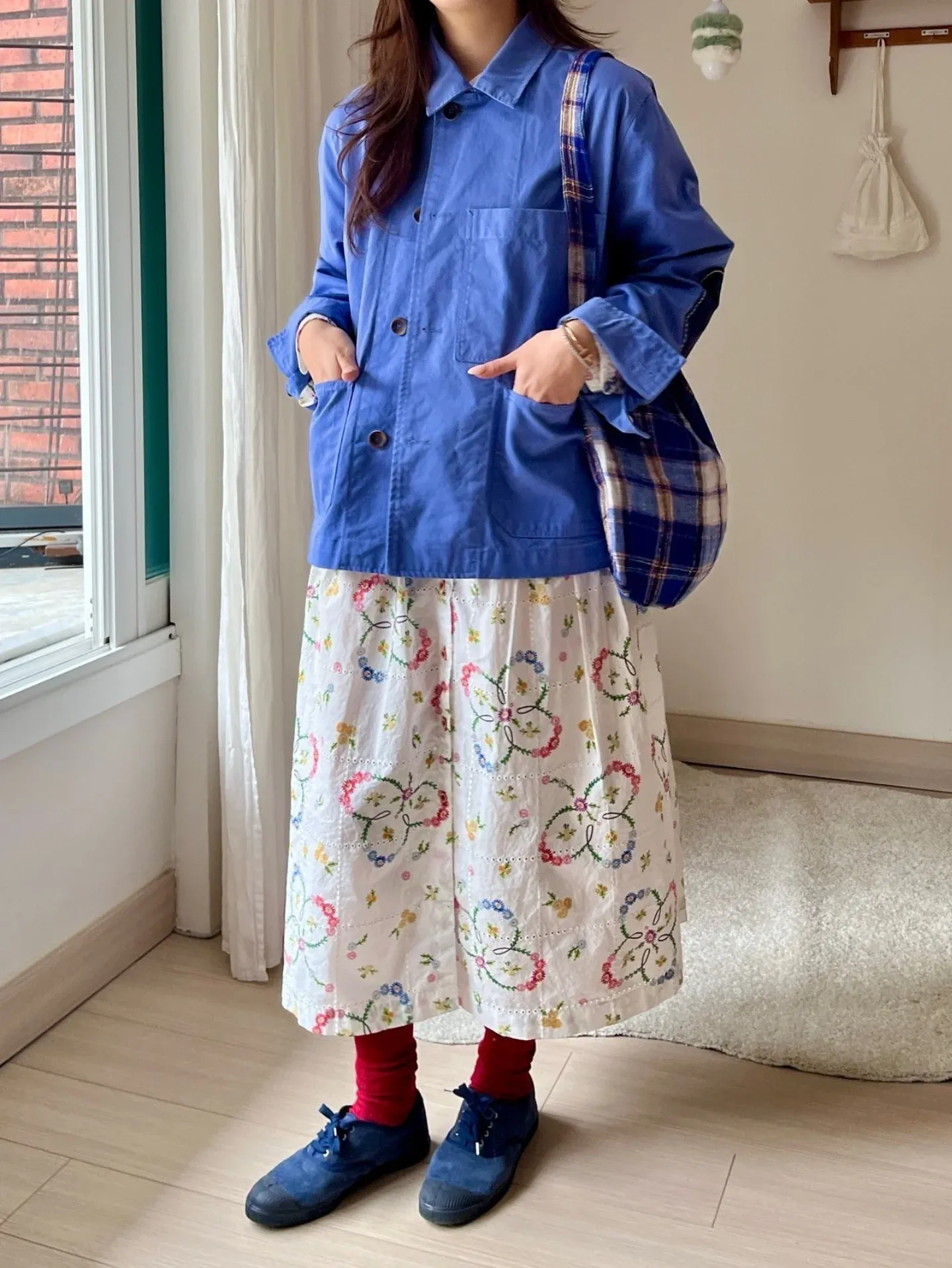 韓 繽紛小花長洋 2色