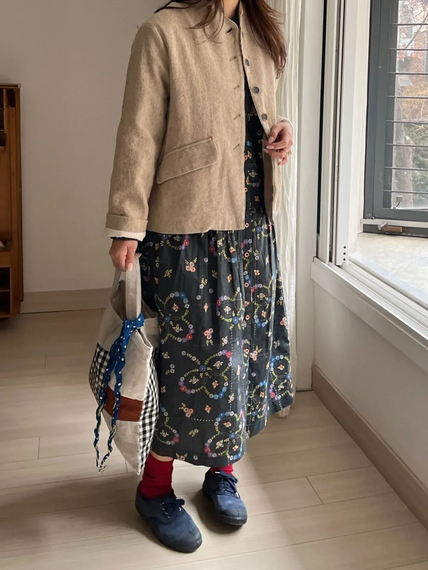 韓 繽紛小花長洋 2色