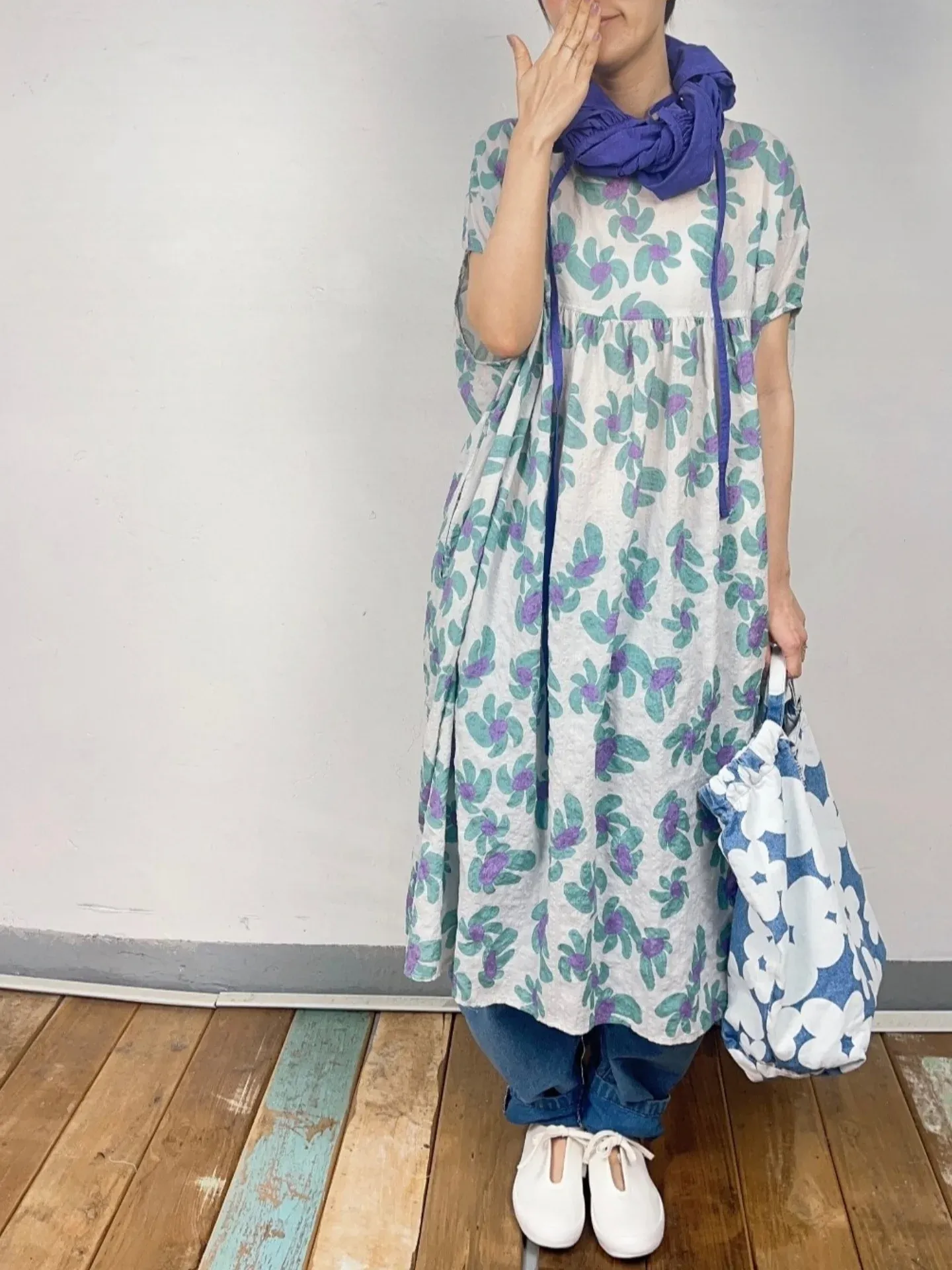 韓 旋轉花花長洋 3色