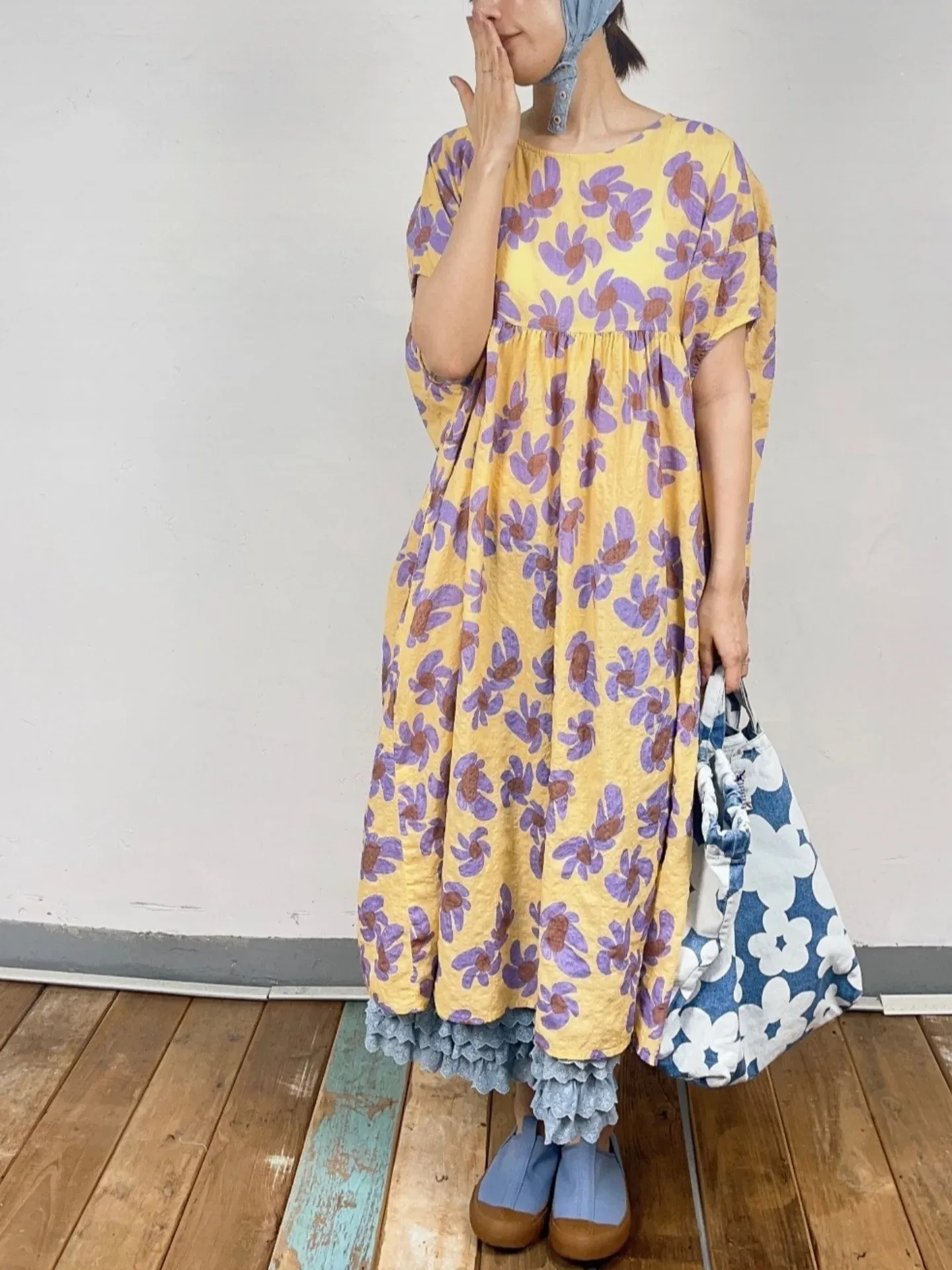 韓 旋轉花花長洋 3色