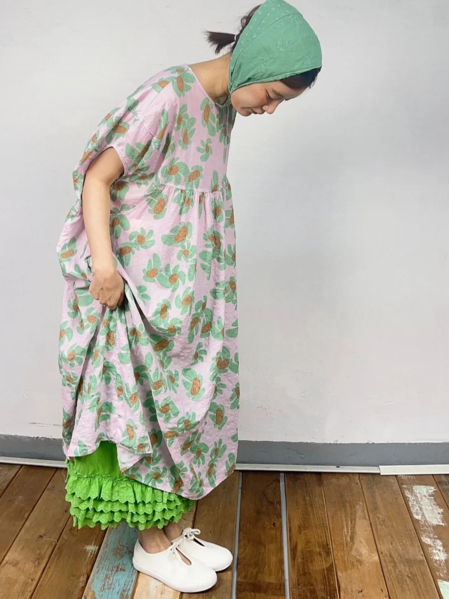 韓 旋轉花花長洋 3色