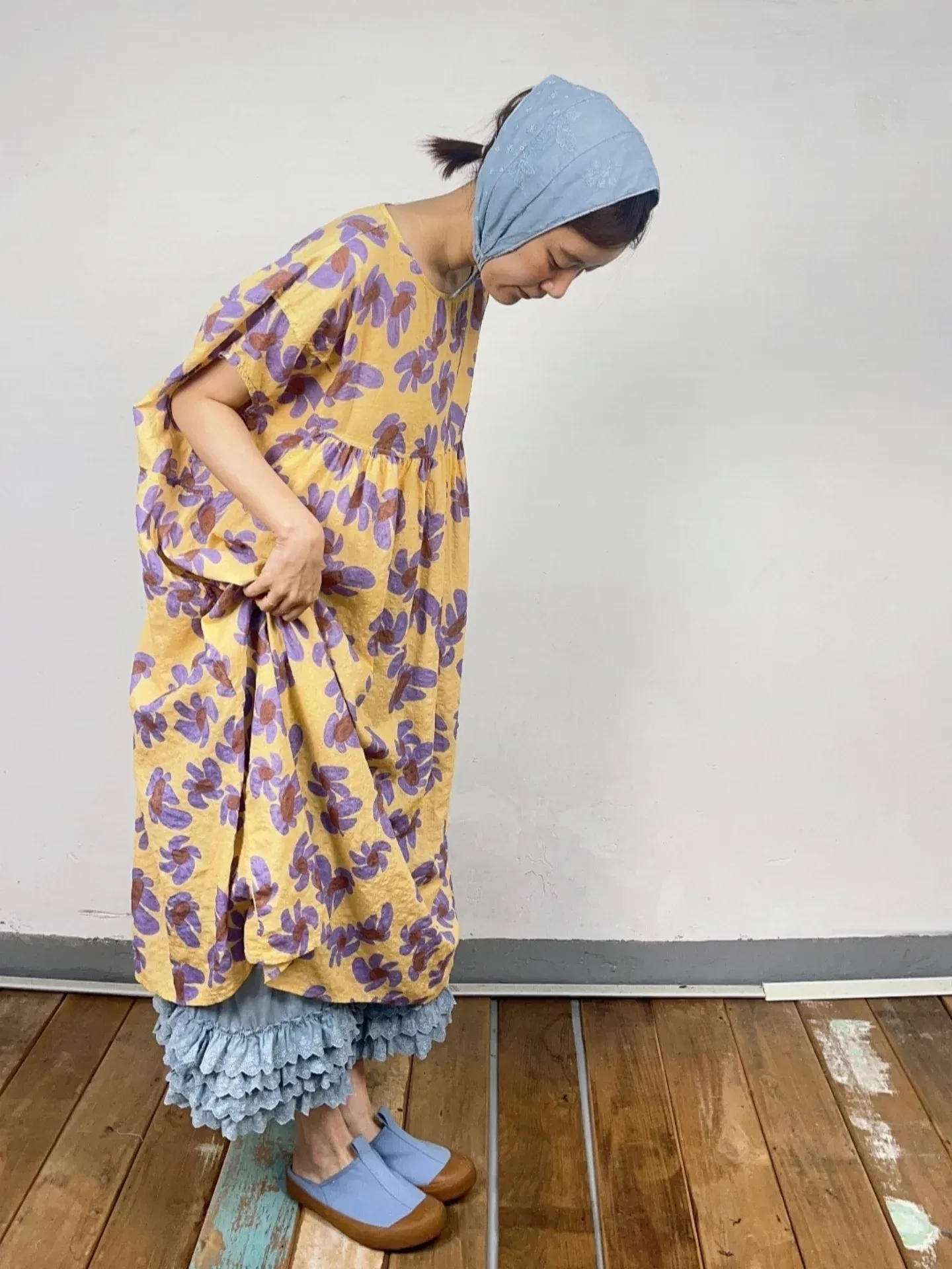 韓 旋轉花花長洋 3色