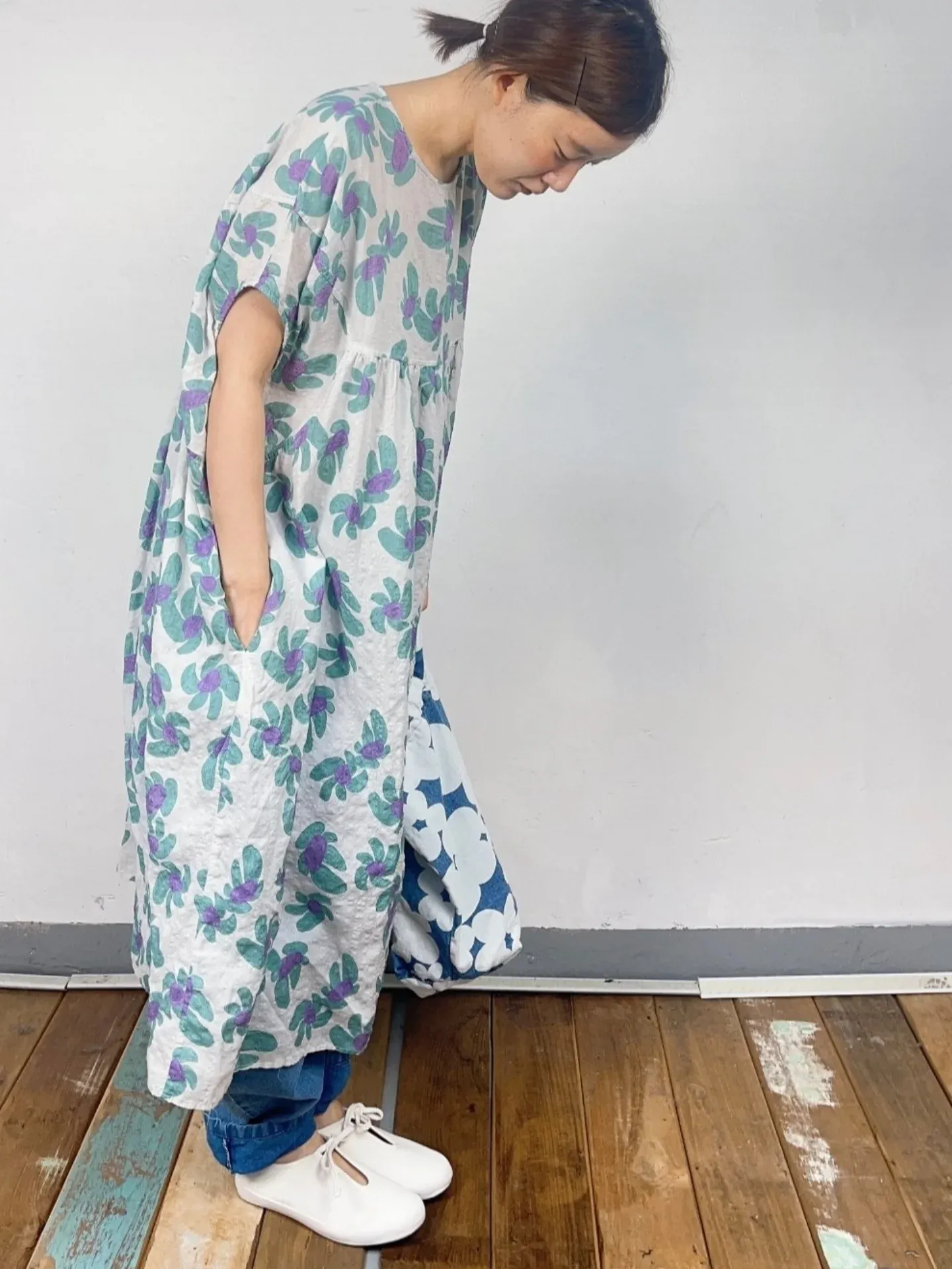 韓 旋轉花花長洋 3色