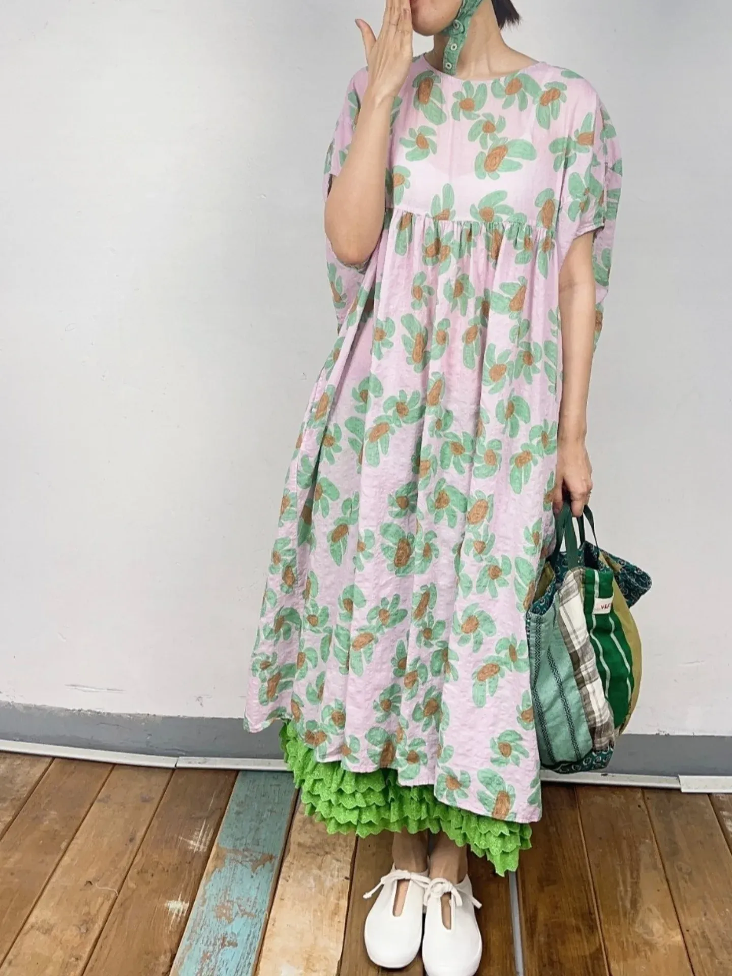 韓 旋轉花花長洋 3色