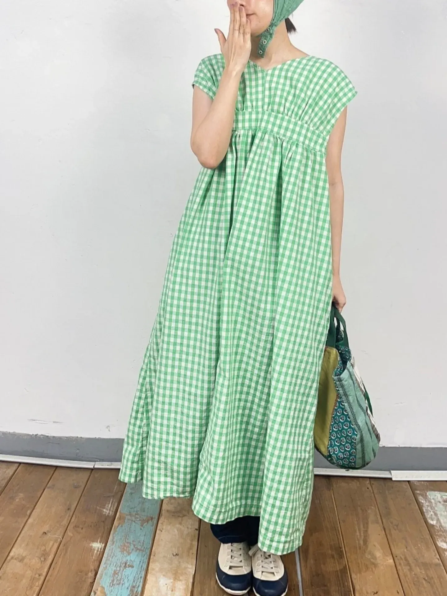 韓 兩面穿格紋長洋 3色