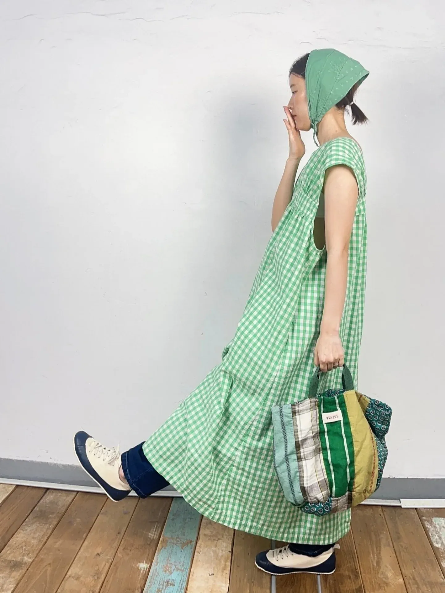 韓 兩面穿格紋長洋 3色