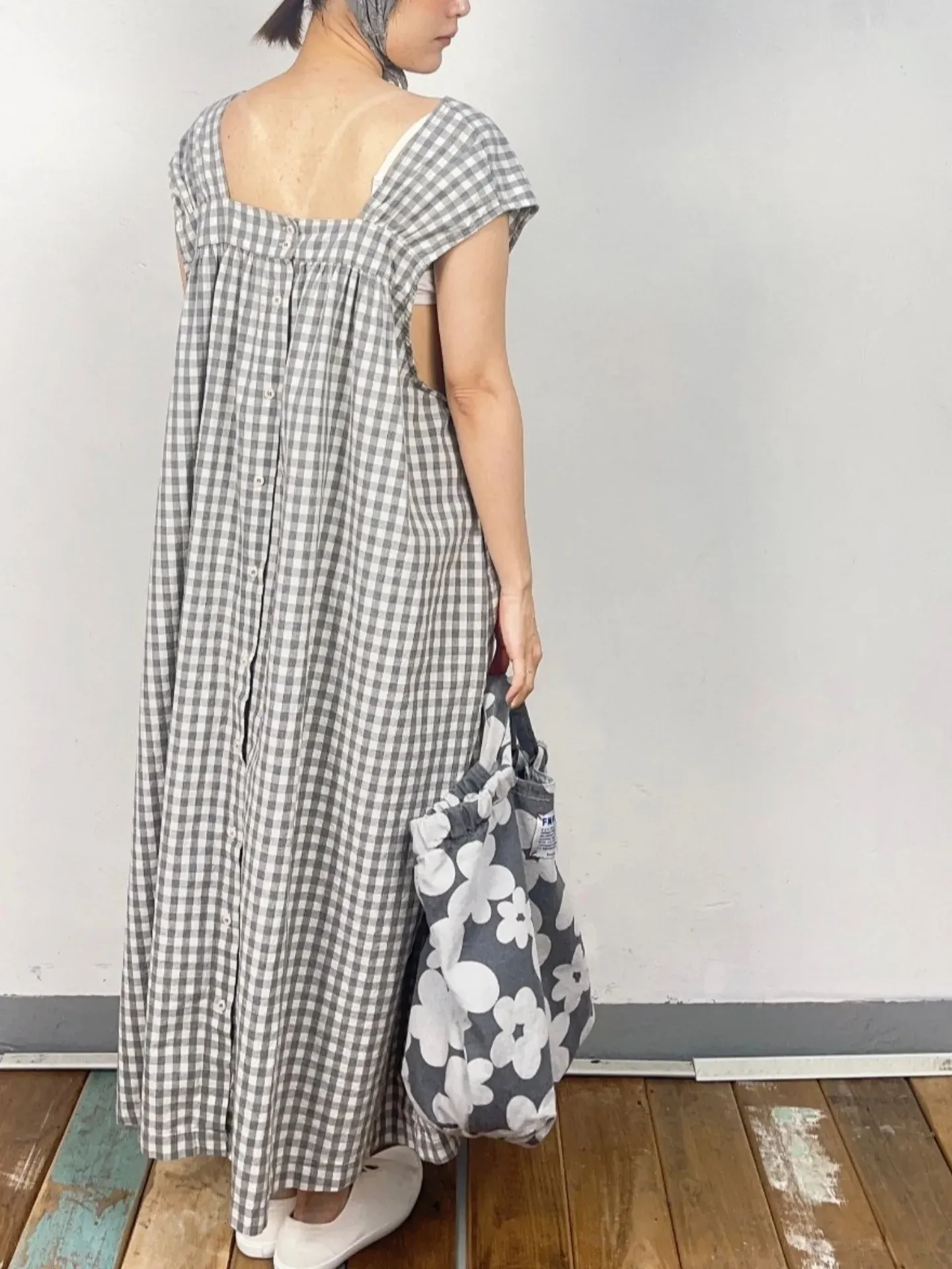 韓 兩面穿格紋長洋 3色