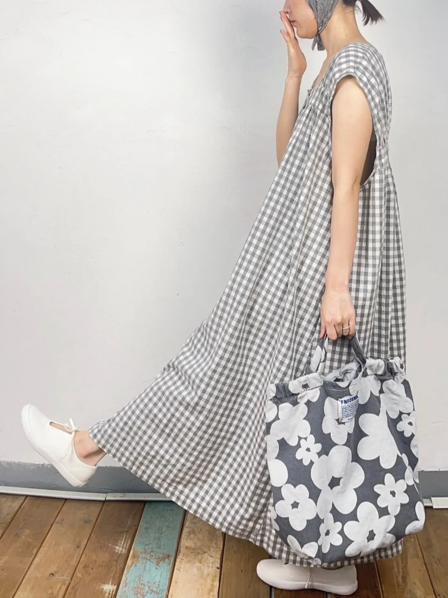 韓 兩面穿格紋長洋 3色