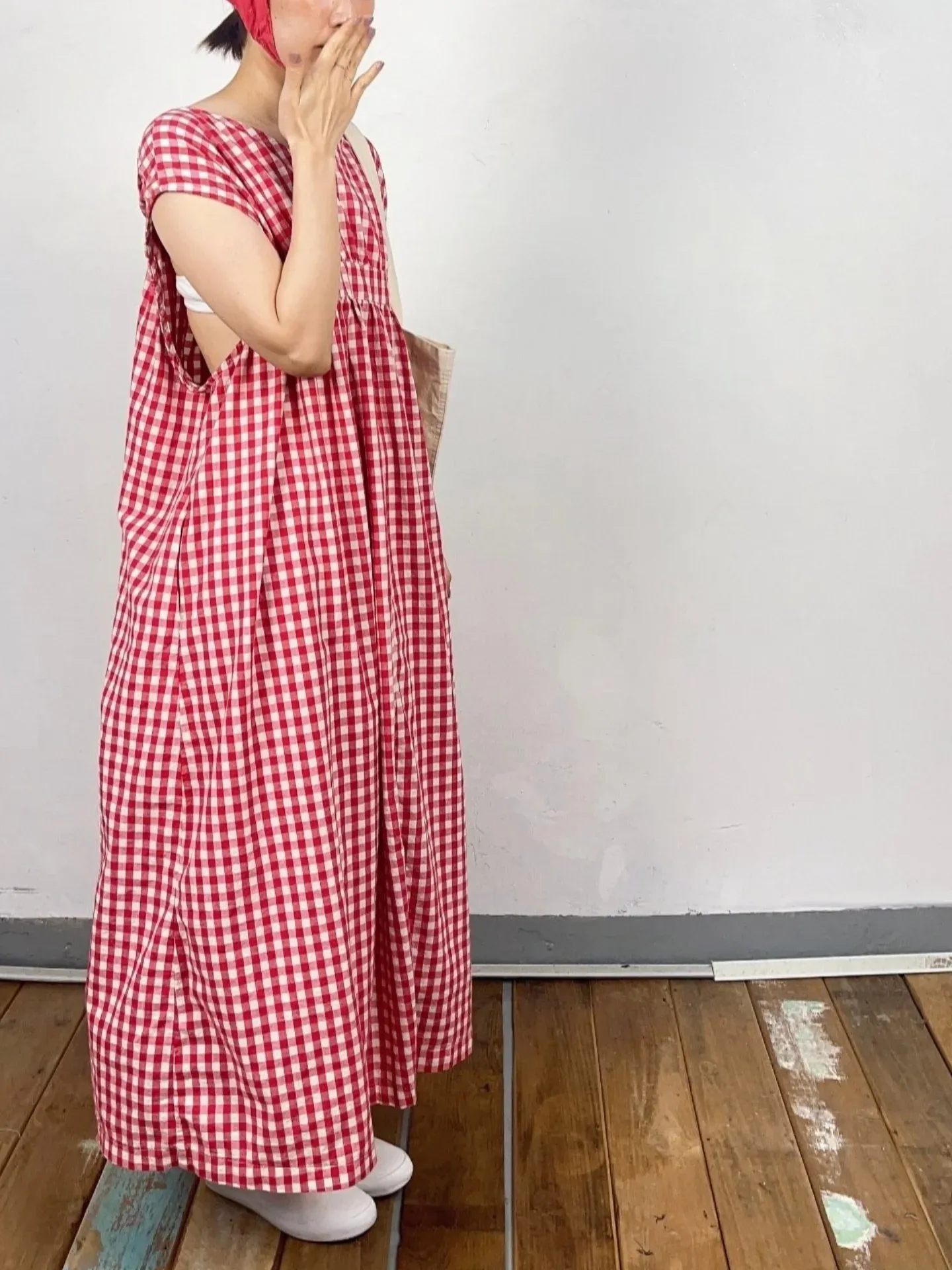 韓 兩面穿格紋長洋 3色