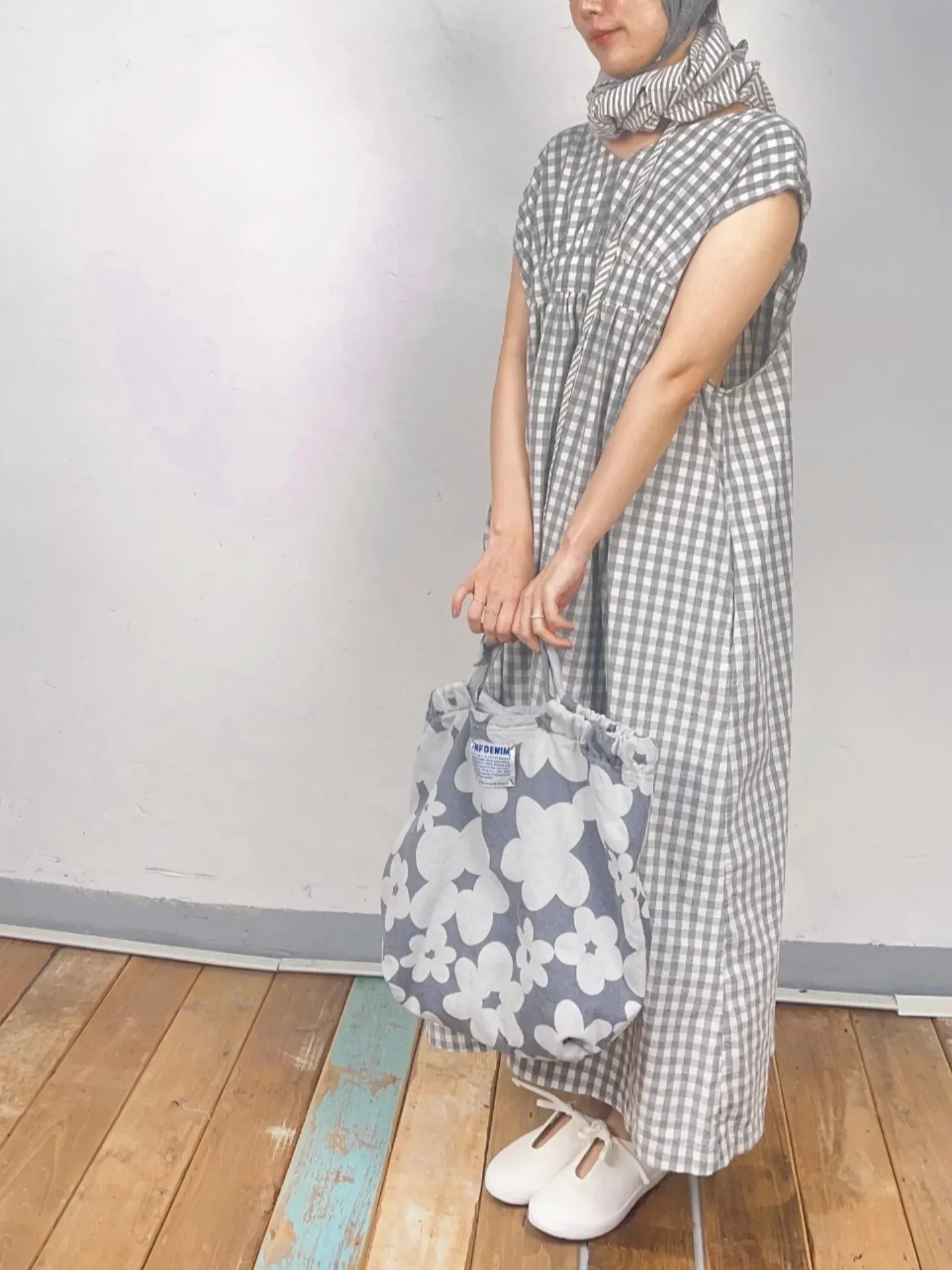 韓 兩面穿格紋長洋 3色