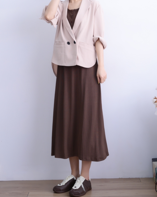 韓 U領背心長洋 3色