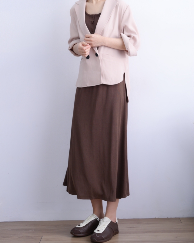 韓 U領背心長洋 3色