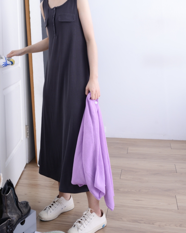 韓 U領背心長洋 3色