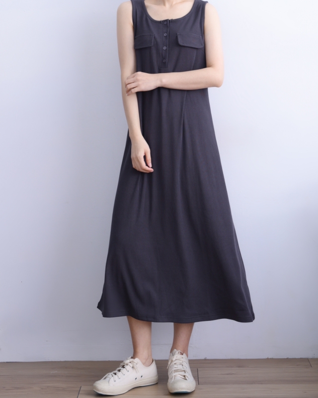 韓 U領背心長洋 3色